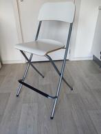 Witte IKEA barkruk / bar stool white, Gebruikt, Met voetsteun, 60 tot 90 cm, Ophalen of Verzenden