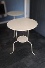 Witte ijzeren sidetables - set van 2, Ophalen, Minder dan 50 cm, Rond, Tot twee personen