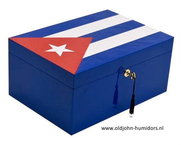 HUMIDOR CUBA MAXI MET CUBA VLAG  100 SIGAREN SIGARENKIST h42, Verzamelen, Rookartikelen, Aanstekers en Luciferdoosjes, Nieuw, Tabaksdoos of Verpakking