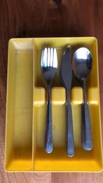 Vintage bestekbak geel, Ophalen of Verzenden, Gebruikt
