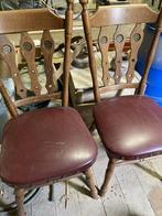 2 degelijke stoelen - ZGAN - Samen 15 euro, Huis en Inrichting, Stoelen, Ophalen, Zo goed als nieuw, Bruin, Twee