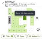 John Mayer 2 tickets, Tickets en Kaartjes, Concerten | Pop, Twee personen