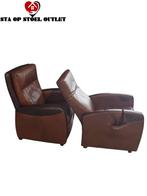 Easysit Set Staopstoel en Fauteuil Bruin Leder, Minder dan 50 cm, Minder dan 75 cm, Leer, Ophalen of Verzenden