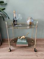 Messing met rookglas barcart / drankenkar/ serveerwagen, Ophalen, Gebruikt