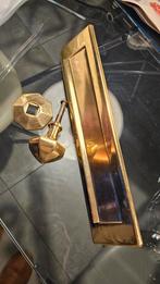 Massief koperen briefplaat met deurknop., Tuin en Terras, Brievenbussen, Ophalen of Verzenden, Zo goed als nieuw