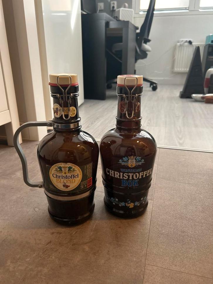 2x Christoffel Bierfles 2L, Verzamelen, Porselein, Kristal en Bestek, Zo goed als nieuw, Overige typen, Overige materialen, Ophalen