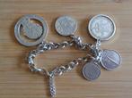 zilveren jasseron armband met gulden munten [1001], Verzenden, Zo goed als nieuw, Zilver, Zilver