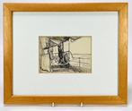 Inkttekening George Martens, scheepsdek, midden 20e eeuw, Ophalen of Verzenden