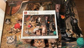 Legpuzzel Kittens in the Barn. 1000 stukjes. Poesjes. beschikbaar voor biedingen