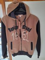 MERK JONGENS VEST MET CAPUCHON   2 STEEK ZAKKEN      S, Ophalen of Verzenden, Nieuw, Maat 46 (S) of kleiner, Bruin