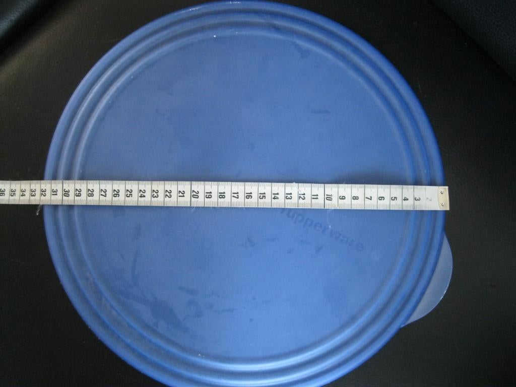 1 Tupperware deksel voor Eleganzia schaal, doorsnede 31,5 cm, Ophalen of Verzenden, Gebruikt, Blauw, Schaal