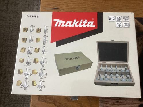 Nieuwe Makita D-53556 Frezenset S8 12-delig In houten kist H, Doe-het-zelf en Verbouw, Gereedschap | Freesmachines, Nieuw, Accu