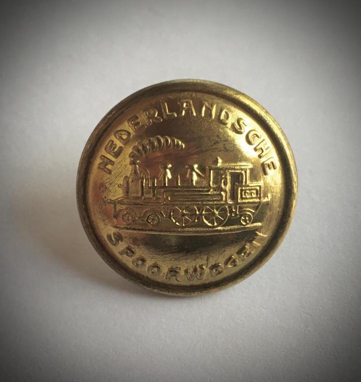 Set van 10 uniformknopen Nederlandsche Spoorwegen, Verzamelen, Spoorwegen en Tramwegen, Gebruikt, Trein, Overige typen, Ophalen of Verzenden