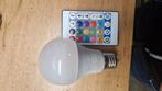 Led RGB CCT E27 lamp IR remote, Led-lamp, Minder dan 30 watt, Zo goed als nieuw, E27 (groot)