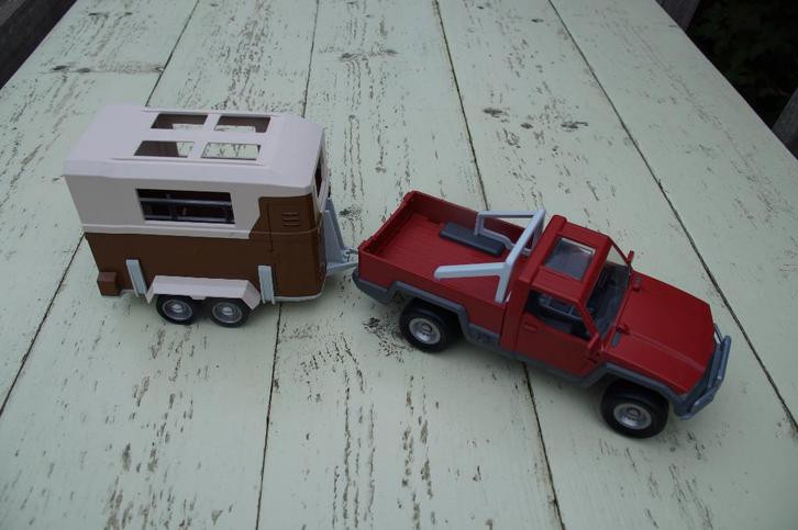 Schleich Pick up met Paardentrailer, Verzamelen, Speelgoed, Gebruikt, Ophalen of Verzenden