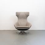 1 Leolux Caruzzo PLUS Fauteuil + Voetenbank Grijs/Lever Leer, Huis en Inrichting, Niet ingevuld, Niet ingevuld, 75 tot 100 cm