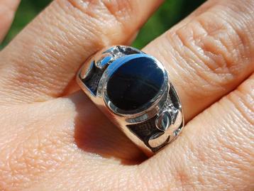 Vanoli 925 zilveren heren ring met onyx maat 20,5 beschikbaar voor biedingen