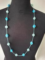 Prachtige glaskralenketting - 90 cm, Overige materialen, Blauw, Ophalen of Verzenden, Verstelbaar