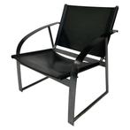 Vintage fauteuil tuigleer metaal jaren 80 design stoel, Metaal, Ophalen of Verzenden