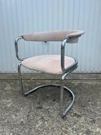Vintage Italian velvet chrome buisframe chair fauteuil, Ophalen of Verzenden, Zo goed als nieuw, Eén
