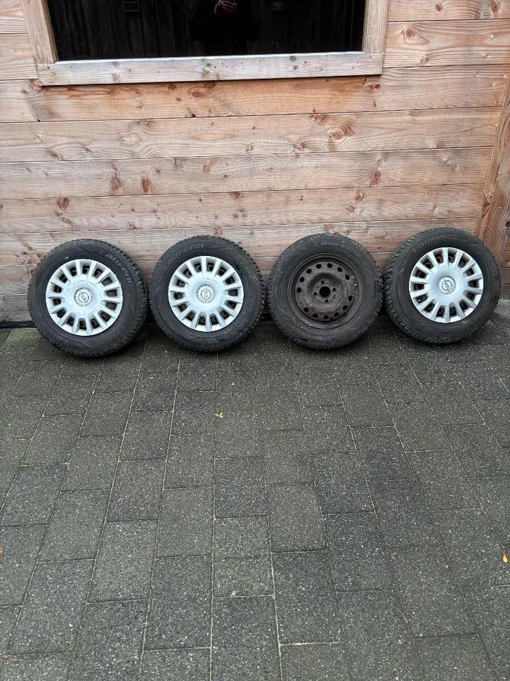 Winterbanden+velgen Opel, Auto-onderdelen, Banden en Velgen, Banden en Velgen, Winterbanden, 14 inch, 185 mm, Personenwagen, Gebruikt