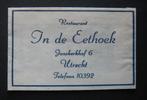 5307 Utrecht - Restaurant In de Eethoek, Verzenden, Nederland