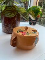 Antiek houten bakje beschilderden bloemen, Antiek en Kunst, Antiek | Glas en Kristal, Ophalen of Verzenden
