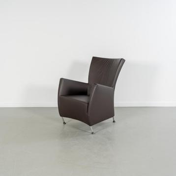 2x Montis Windy Fauteuil Bruin Leder - Staal beschikbaar voor biedingen
