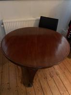 Ronde tafel, antiek. Mahonie-fineer op eiken. Doorsnee 102, Huis en Inrichting, Tafels | Eettafels, Gebruikt, Antiek, Ophalen