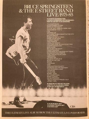 Paginagrote A3 advertentie BRUCE SPRINGSTEEN live release beschikbaar voor biedingen