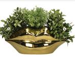 Vaas Plantenbak Golden Lips Gouden Mond Nieuw, Minder dan 50 cm, Nieuw, Ophalen of Verzenden, Overige kleuren