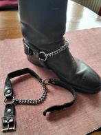 Leren riempjes, Ophalen of Verzenden, Gedragen, Zwart, Boots