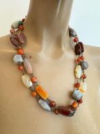 ketting natuursteen metalen schakel, Ophalen of Verzenden, Zo goed als nieuw, Steen of Mineraal