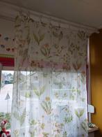 Vitrage wit met blaadjes en bloemen, Huis en Inrichting, Stoffering | Gordijnen en Lamellen, Ophalen of Verzenden, Wit, 200 cm of meer