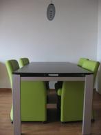 Eethoek Design/modern (tafel incl 4 fauteuils) 195/253x92cm, Huis en Inrichting, Complete eetkamers, Ophalen, Zo goed als nieuw