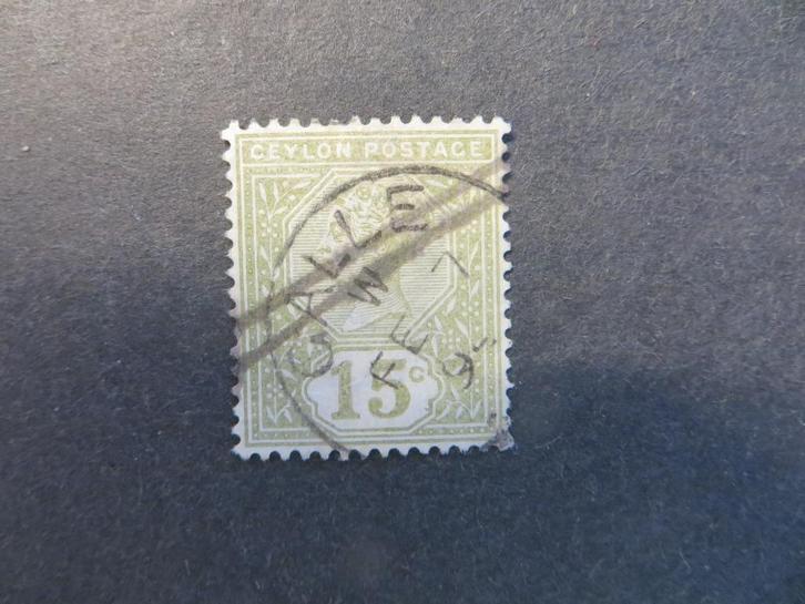 A08658: Ceylon QV 15 c, Postzegels en Munten, Postzegels | Azië, Ophalen of Verzenden