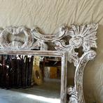 Barok spiegel -houten lijst - wit - 100 x 80 cm - TTM Wonen, 100 tot 150 cm, Nieuw, Info@ttmwonen.nl, 75 tot 100 cm