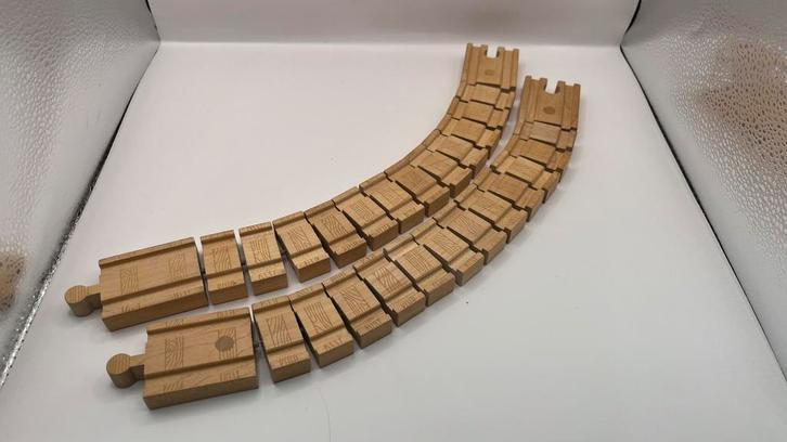 2x  flexibele houten spoorstukken van de Thomas de Trein, Kinderen en Baby's, Speelgoed | Thomas de Trein, Gebruikt, Ophalen of Verzenden