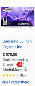 Samsung 55 inch 4K Smart TV - Nieuw in doos, LED, Nieuw, Ophalen of Verzenden, Samsung