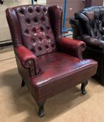Prachtige Chesterfield Fauteuil Wijnrood., Gebruikt, Chesterfield, Ophalen of Verzenden, 75 tot 100 cm