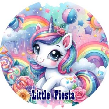 LF4801 icing frosting eenhoorn 20cm eetbare taart print top beschikbaar voor biedingen