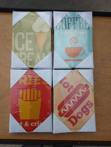 Partij Retro Food Canvas Set - Nieuw! beschikbaar voor biedingen
