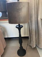 Staande  zwarte schenerlamp met grijze vlierse kap, Huis en Inrichting, Lampen | Vloerlampen, Ophalen of Verzenden, Zo goed als nieuw