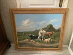 Prachtig groot schilderij dieren in landschap hilairy Bals, Ophalen of Verzenden