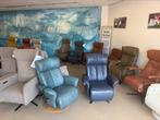 Himolla inruilertje relax stoel relaxfauteuil met hocker, Ophalen of Verzenden, Gebruikt, Leer