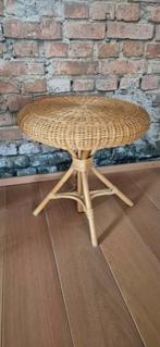 Tafeltje riet Boho Ibiza stijl rieten pitriet, Ophalen, Minder dan 55 cm, Rond, Zo goed als nieuw