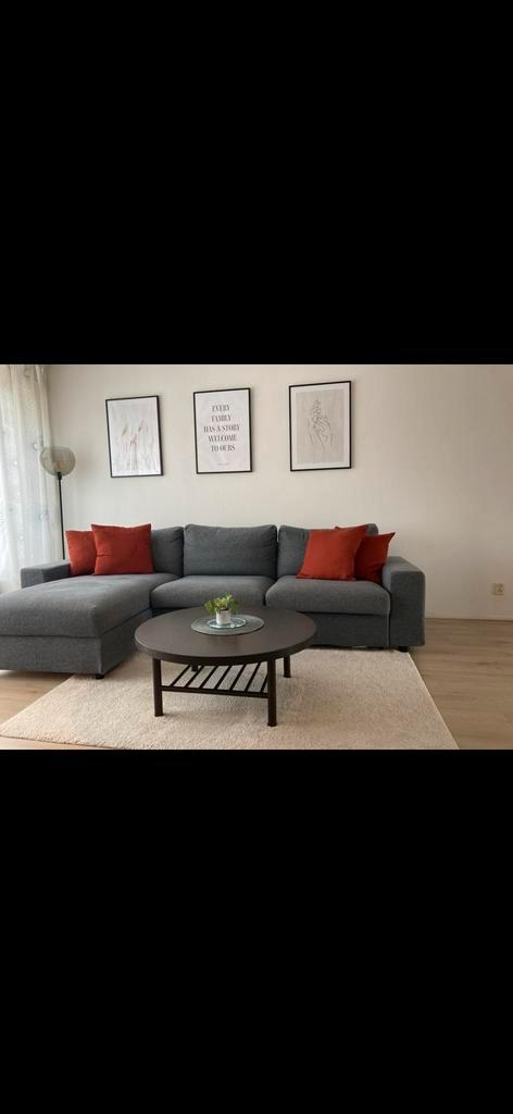 Ikea VIMLE Slaapbank met Chaise Longue - Grijs, Huis en Inrichting, Banken | Sofa's en Chaises Longues, Gebruikt, Driepersoons