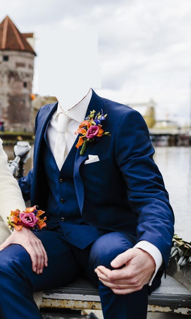 Schitterend topkwaliteit trouwkostuum compleet 180cm 75kg, Kleding | Heren, Kostuums en Colberts, Zo goed als nieuw, Maat 48/50 (M)