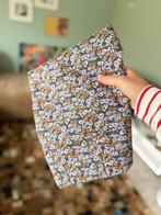 Stof paars groen zwart bloemetjes vintage jaren 70, 120 cm of meer, Paars, Nieuw, Ophalen of Verzenden