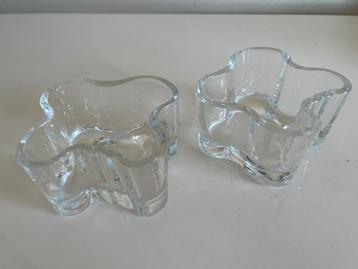 2 Iittala Alvar Aalto ‘Votive’ Waxinelichthouder Transparant beschikbaar voor biedingen